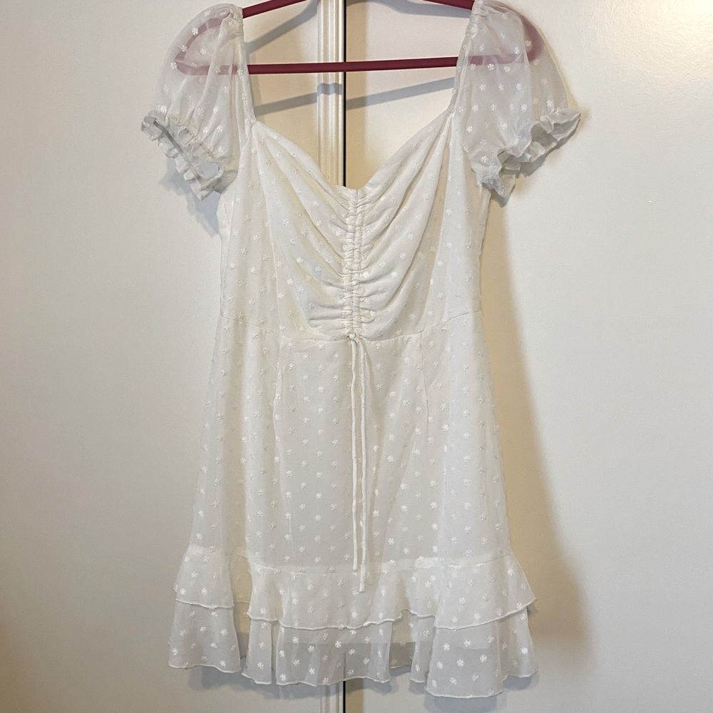 white mikail princess polly mini dress